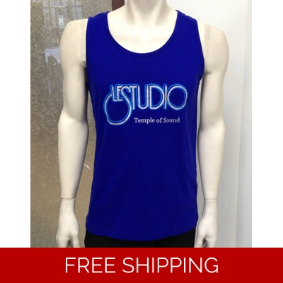 Le Studio Tank Top Royal Blue Silver & Blue Front Logo